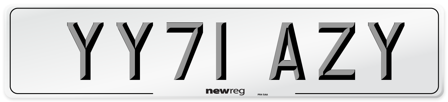 YY71 AZY Number Plate from New Reg